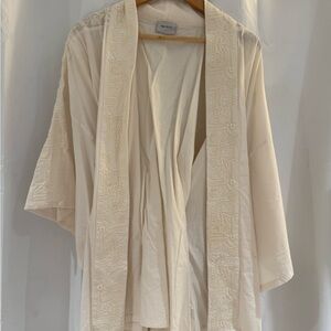 Cream Embroidered Kimono